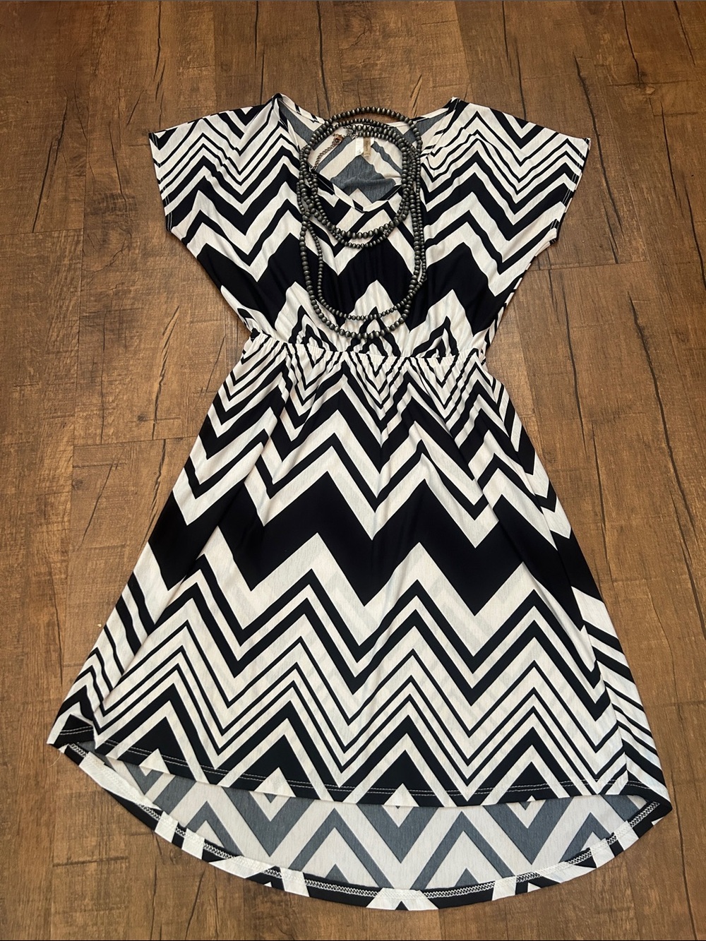 Black White Chevron Dress